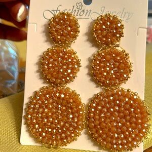 Gold Beaded Earrings